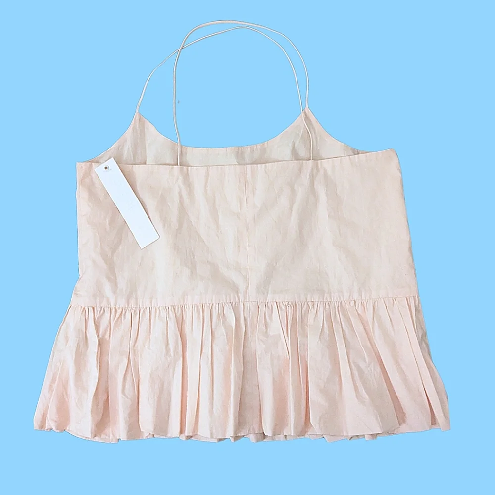 Fade and Blue Women's Pale Pink Peplum Top - Picture 3 of 5